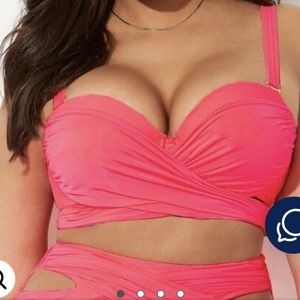 CRISSCROSS CUPSIZED WRAP UNDERWIRE BIKINI TOP
